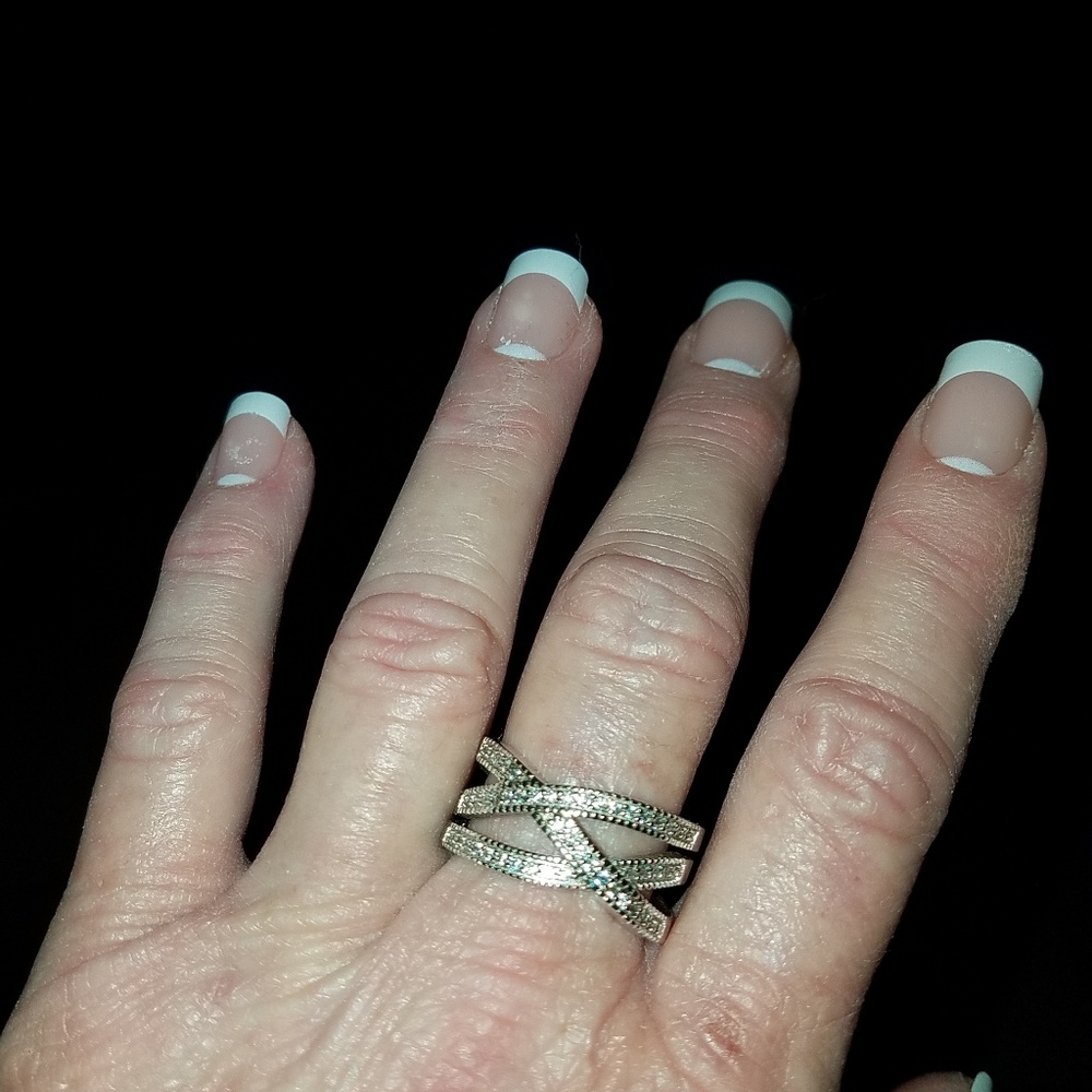 While Gold Filled Criss Cross Ring - image 4